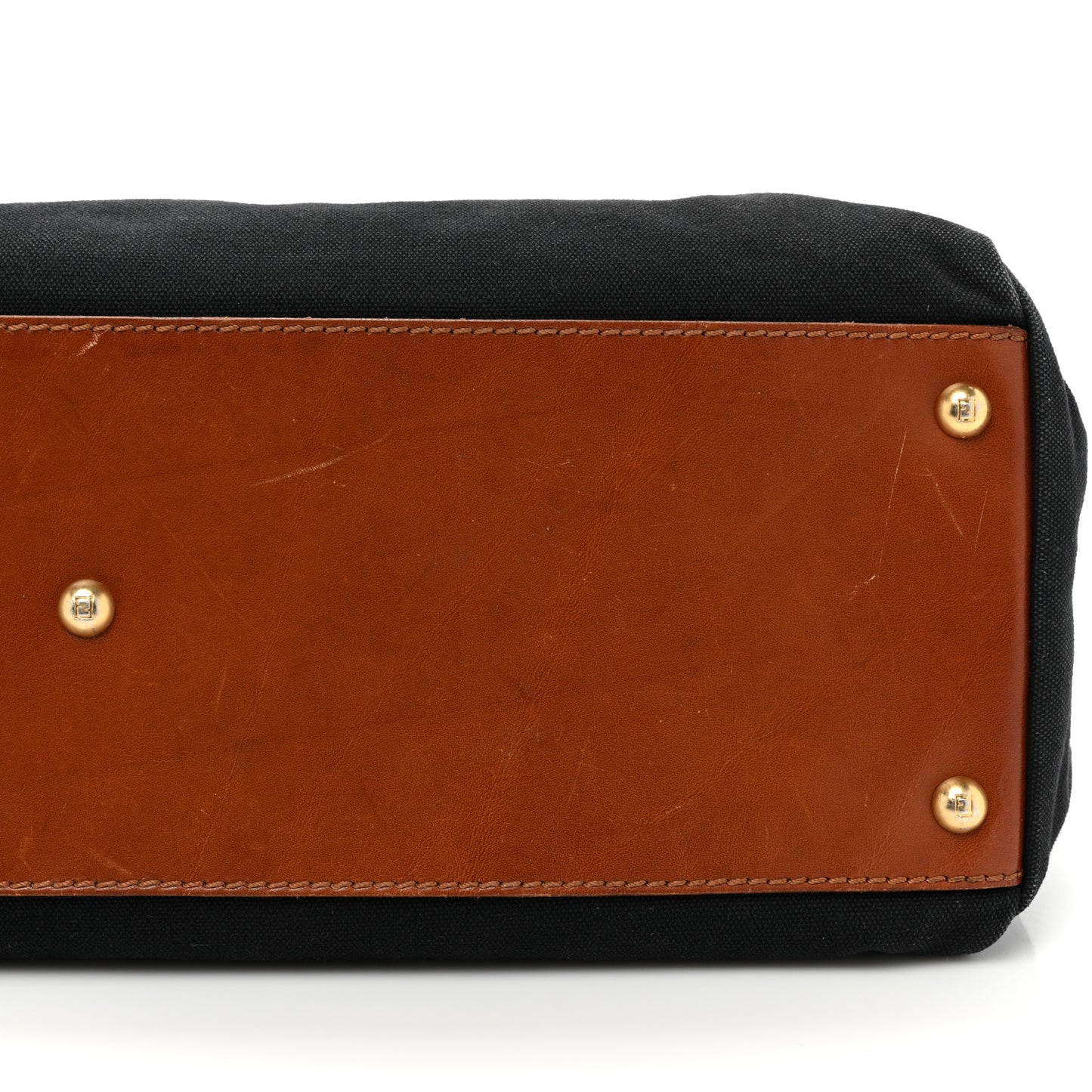 Canvas Large Peekaboo Iconic Satchel Black Cuoio