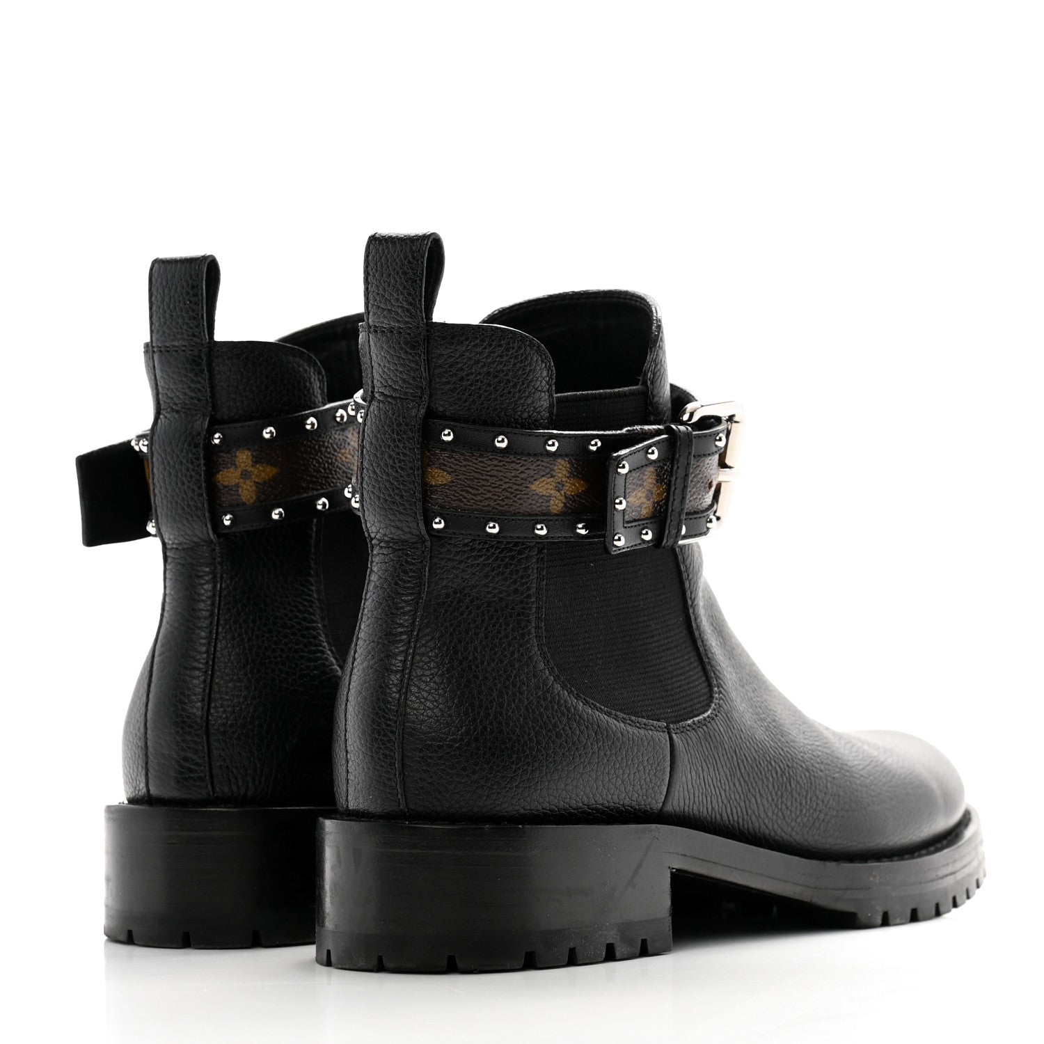 Louis Vuitton Grained Calfskin Monogram Discovery Flat Ankle Boots 40 4 of 13