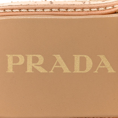 Prada Raffia Metal Triangle Logo Woven Flatform 35mm Slide Sandals 36 Naturale 7 of 9