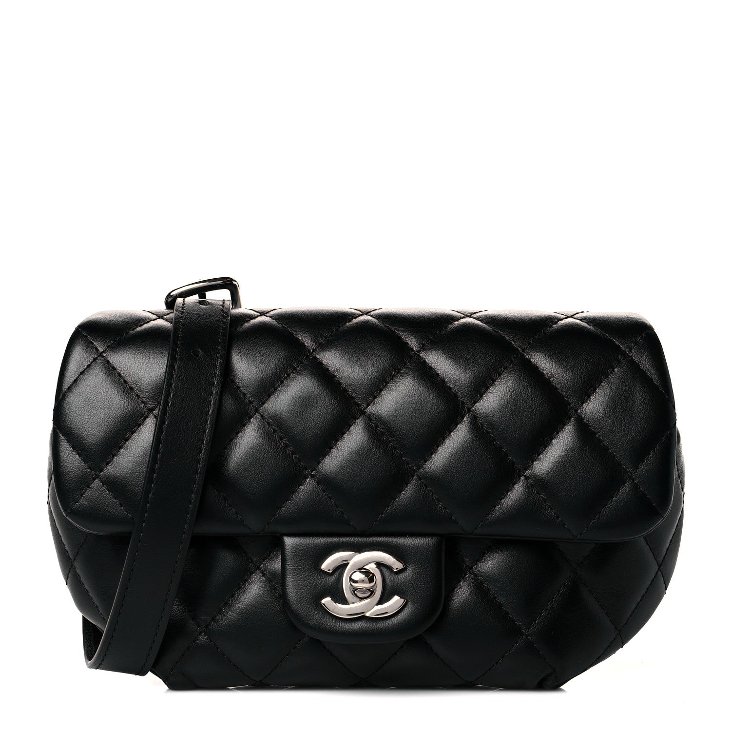 Chanel Calfskin Quilted CC Uniform Flap Belt Bag Black 1 of 11