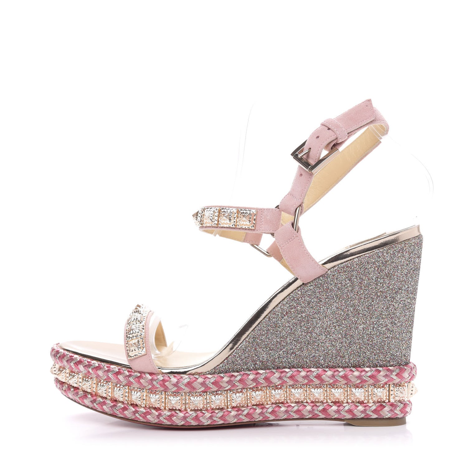Suede Specchio Glitter Studded Pyradiams 110 Platform Sandals 39 Crepon