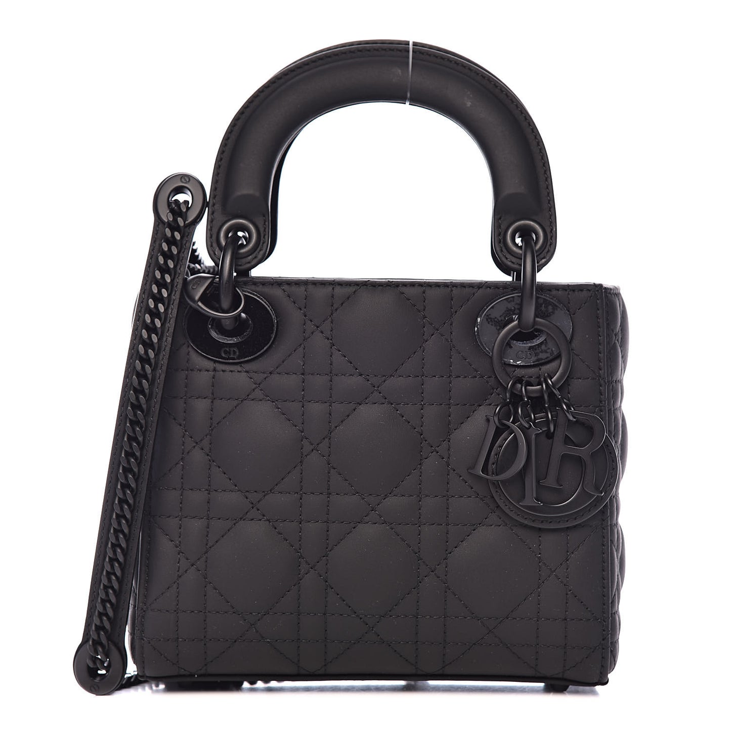Ultra Matte Calfskin Cannage Mini Lady Dior Black