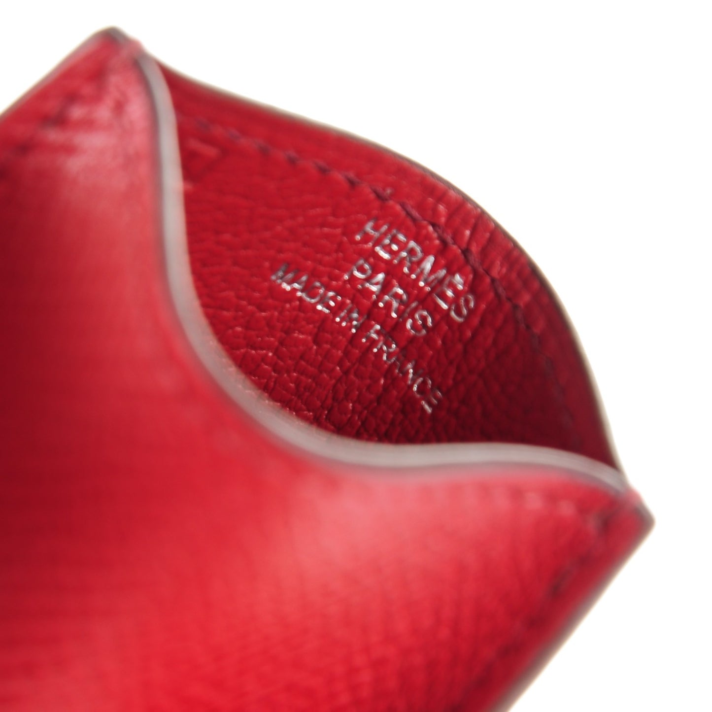 Epsom Diabolo Card Holder Case Rouge Garance