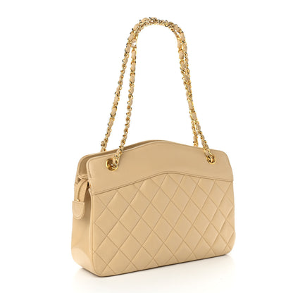 Chanel Lambskin Quilted Shoulder Bag Beige 2 of 11