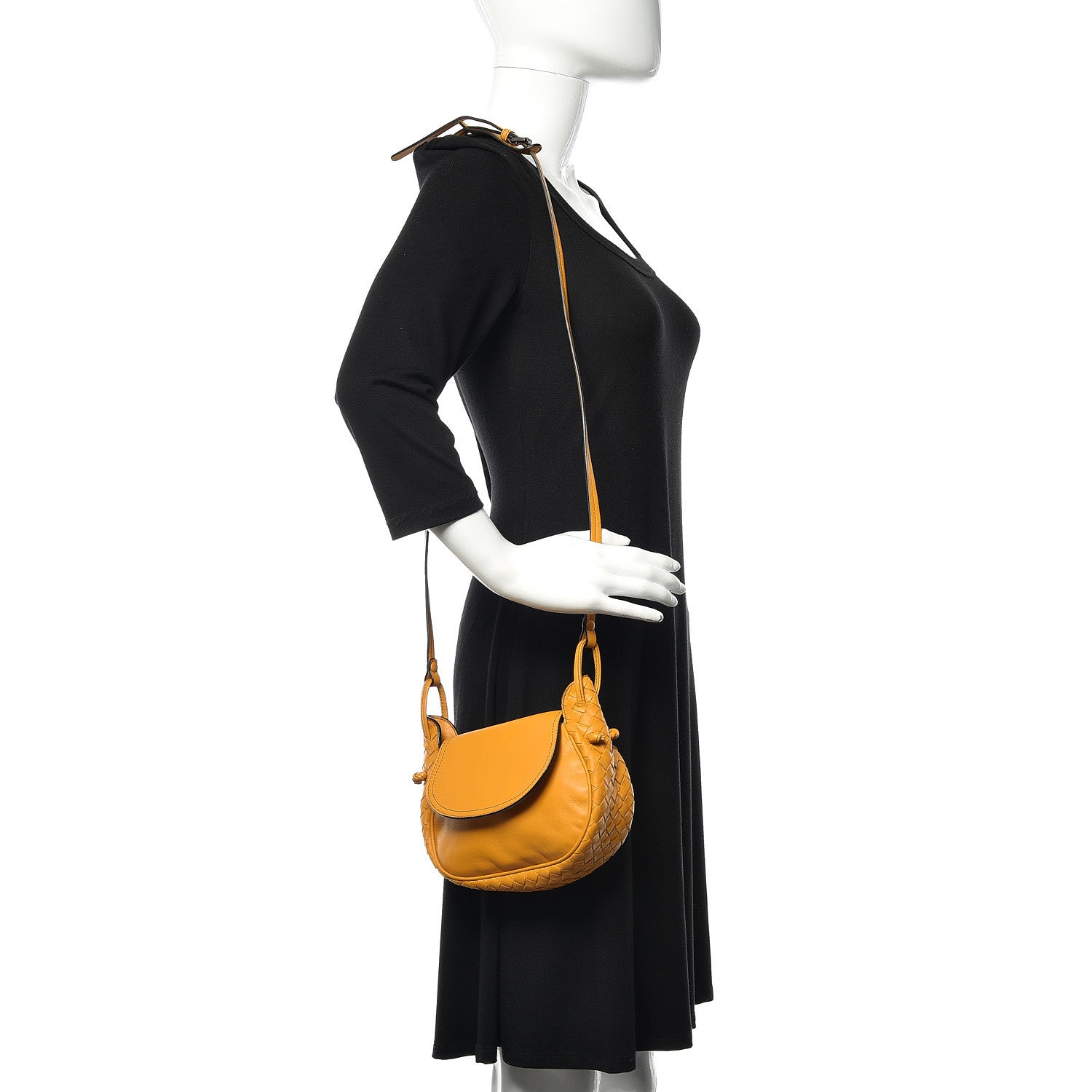 Bottega Veneta Nappa Intrecciato Small Nodini Flap Crossbody Marigold 2 of 10