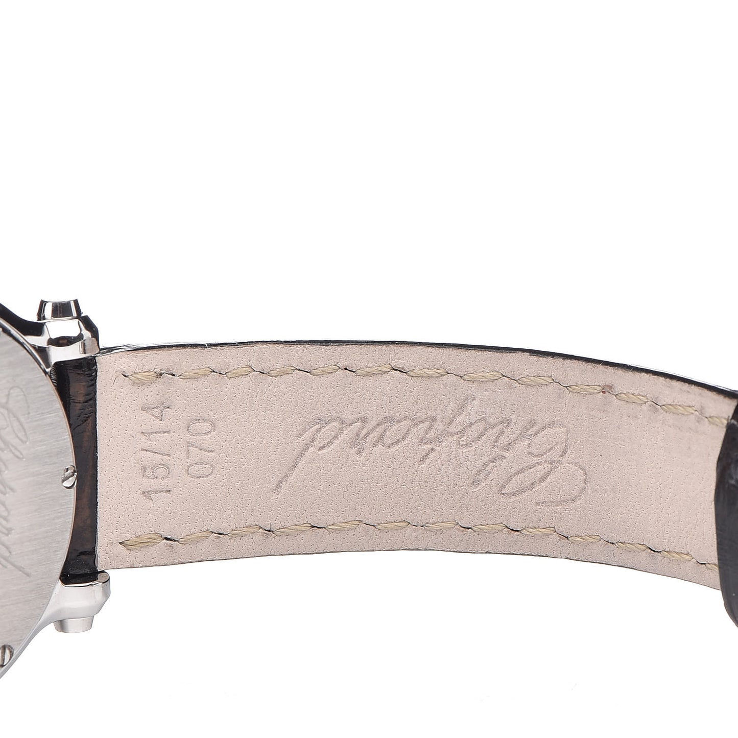 Stainless Steel Alligator 5 Diamond Pink Mother of Pearl 30mm Happy Sport Quartz Watch
