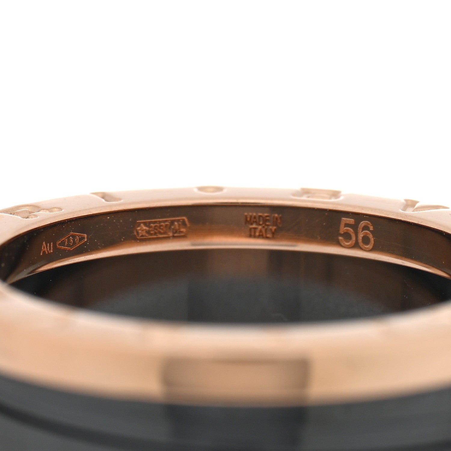 Bulgari 18K Rose Gold Black Ceramic B.Zero1 Two-Band Ring 56 7.5 4 of 5