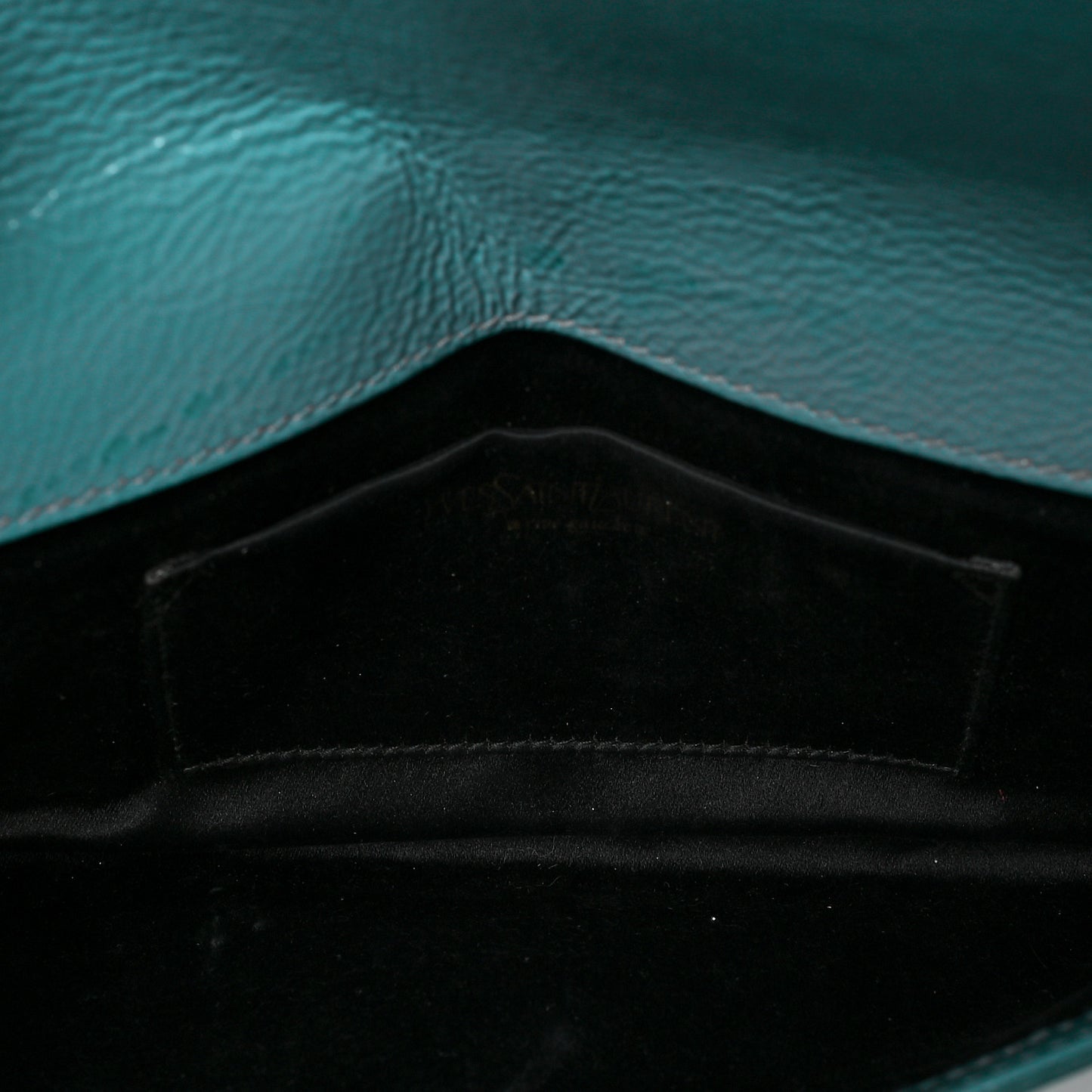 Textured Patent Monogram Small Belle De Jour Clutch Turquoise