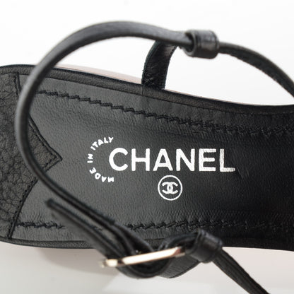 Chanel Leather CC Thong Sandals 40 Black 8 of 8