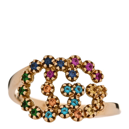 Gucci 18K Yellow Gold Sapphire Topaz Tsavorite Citrine GG Ring 50 5.25 1 of 6