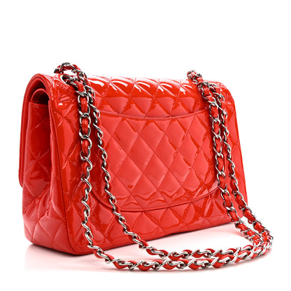 Chanel Patent Quilted Jumbo Double Flap Red 3 of 12