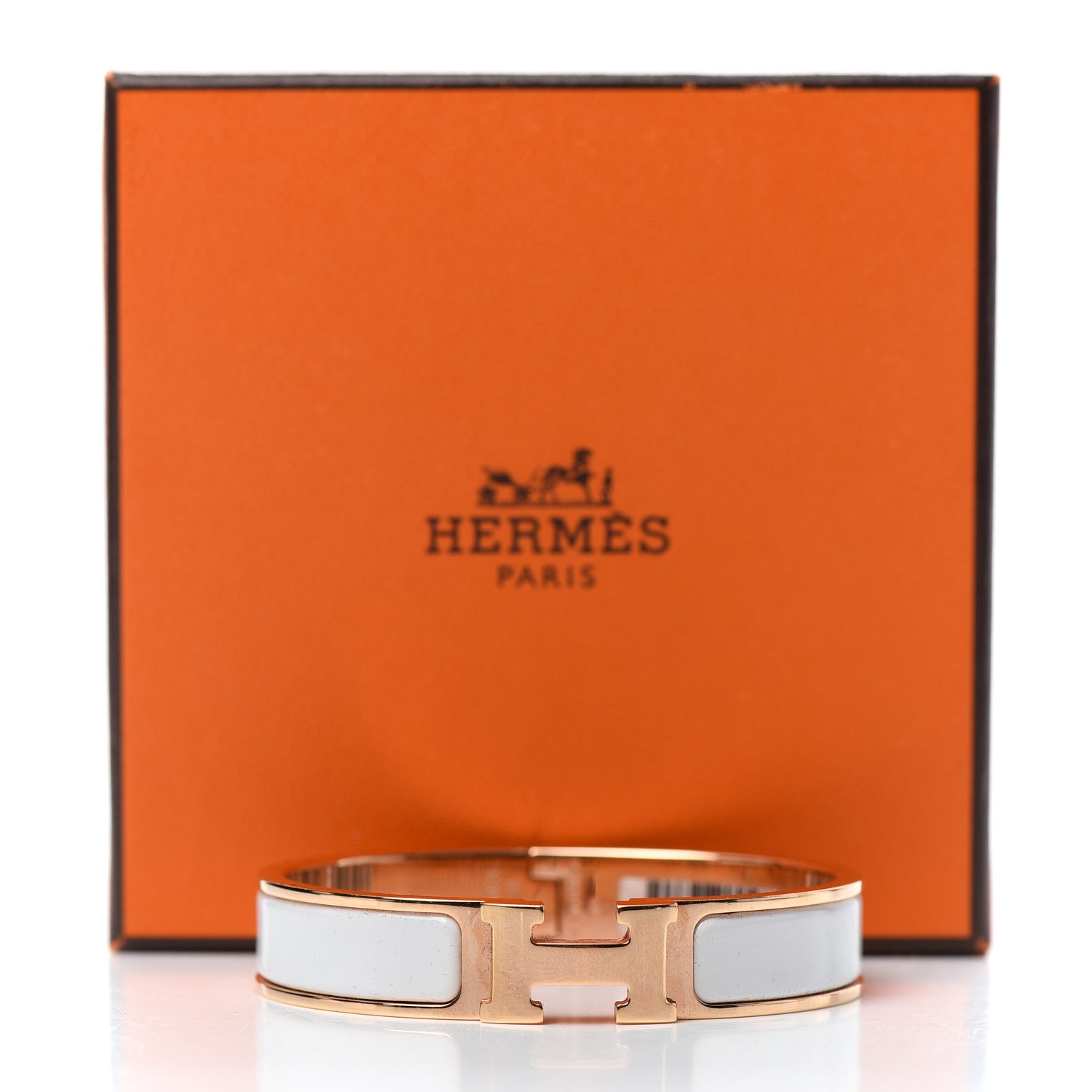 Hermes Enamel Narrow Clic Clac H Bracelet PM White 5 of 5