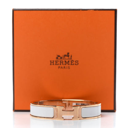 Hermes Enamel Narrow Clic Clac H Bracelet PM White 5 of 5