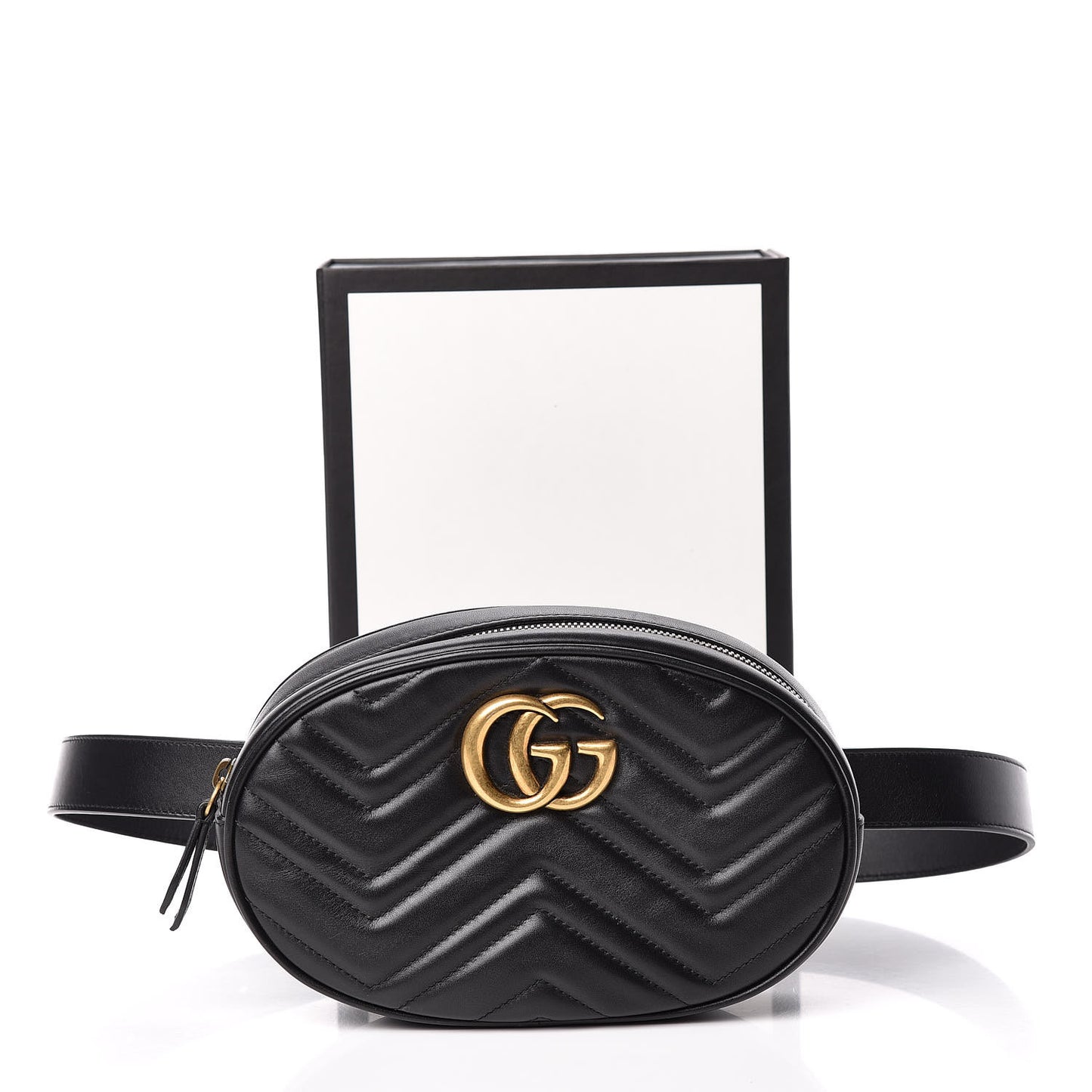 Calfskin Matelasse GG Marmont Belt Bag 85 34 Black