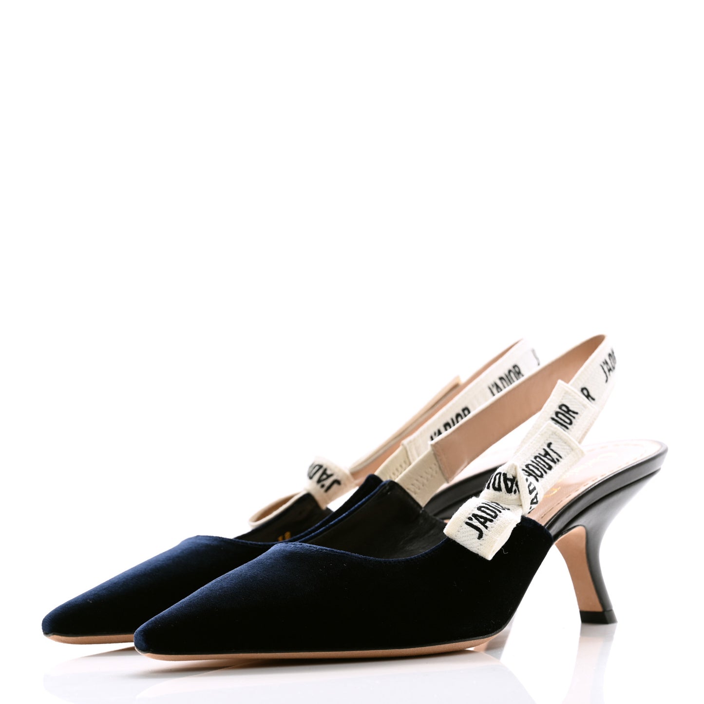 Velvet Ribbon J'Adoir Slingback 65mm Pumps 38 Deep Blue