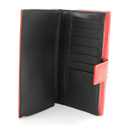 Alexander McQueen Snakeskin Calfskin Embossed Skull Continental Wallet Red 7 of 9