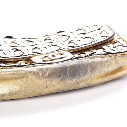 Chanel Metallic Crackled Calfskin Medium CC Mix Flap Gold Silver 14 of 17