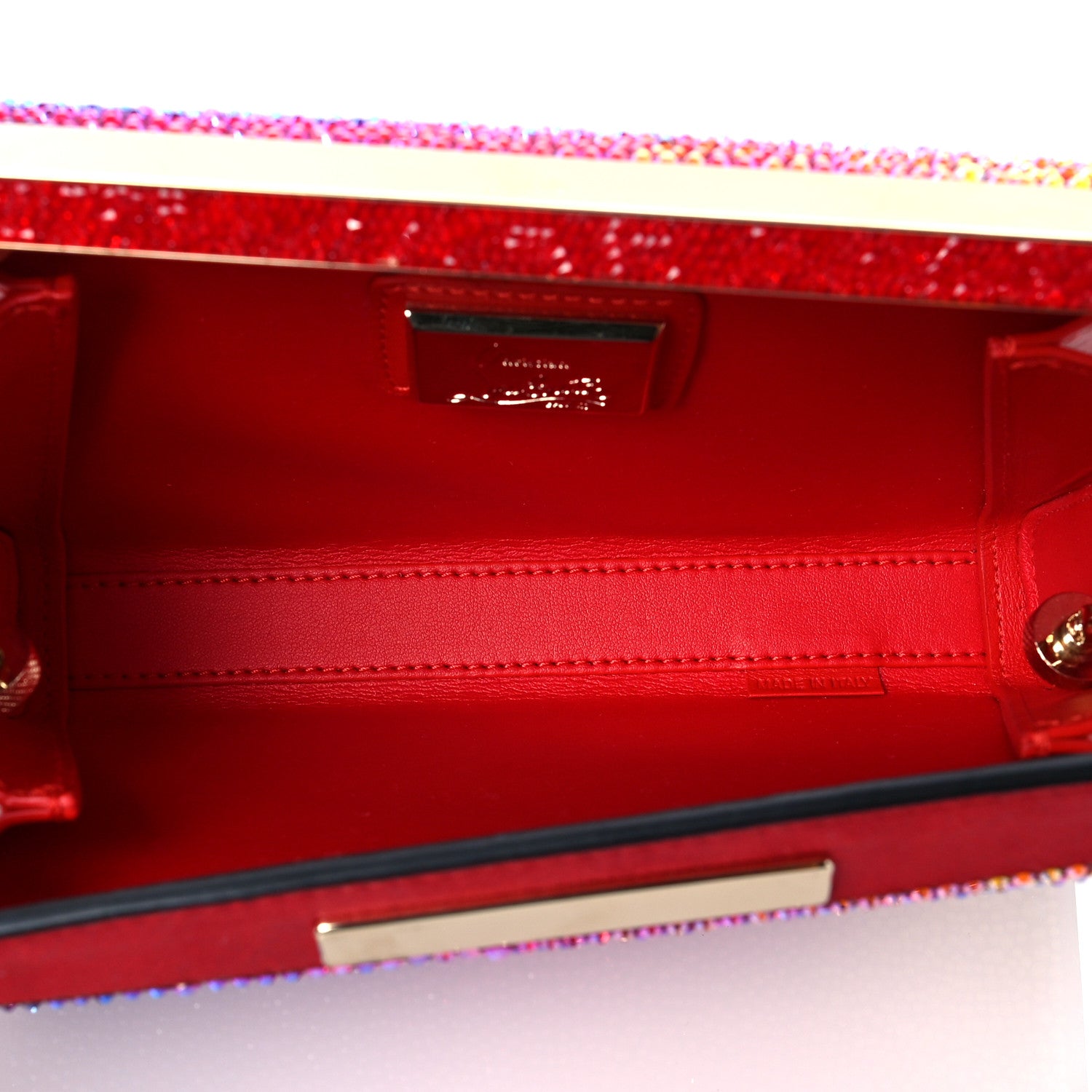 Christian Louboutin Gradient Crystal Suede Small Vanite Clutch Multicolor 4 of 5
