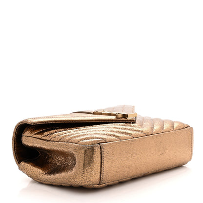 Saint Laurent Metallic Cracked Calfskin Matelasse Monogram Medium College Bag Copper 3 of 10