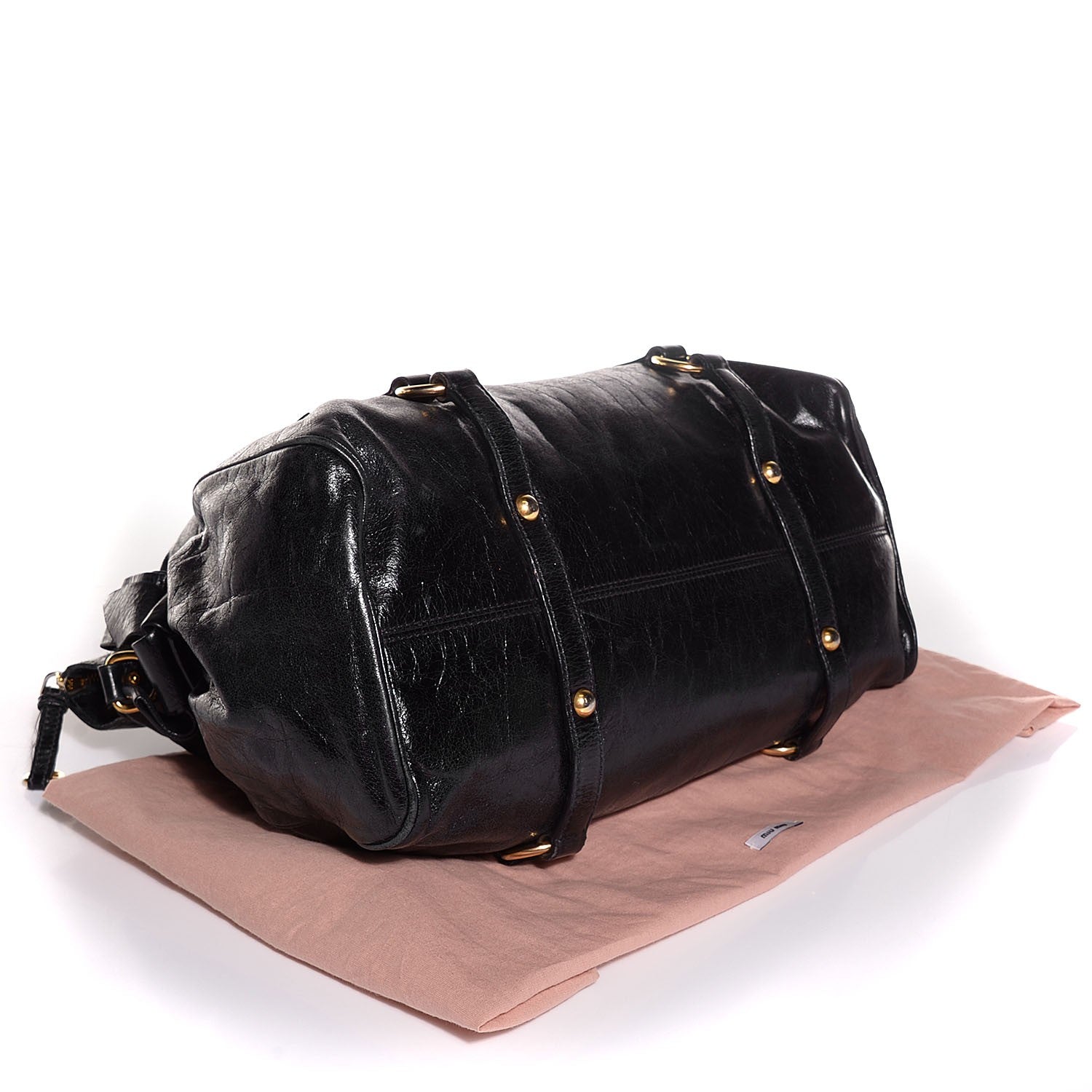Miu Miu Vitello Lux Large Bow Bag Nero Black 4 of 9