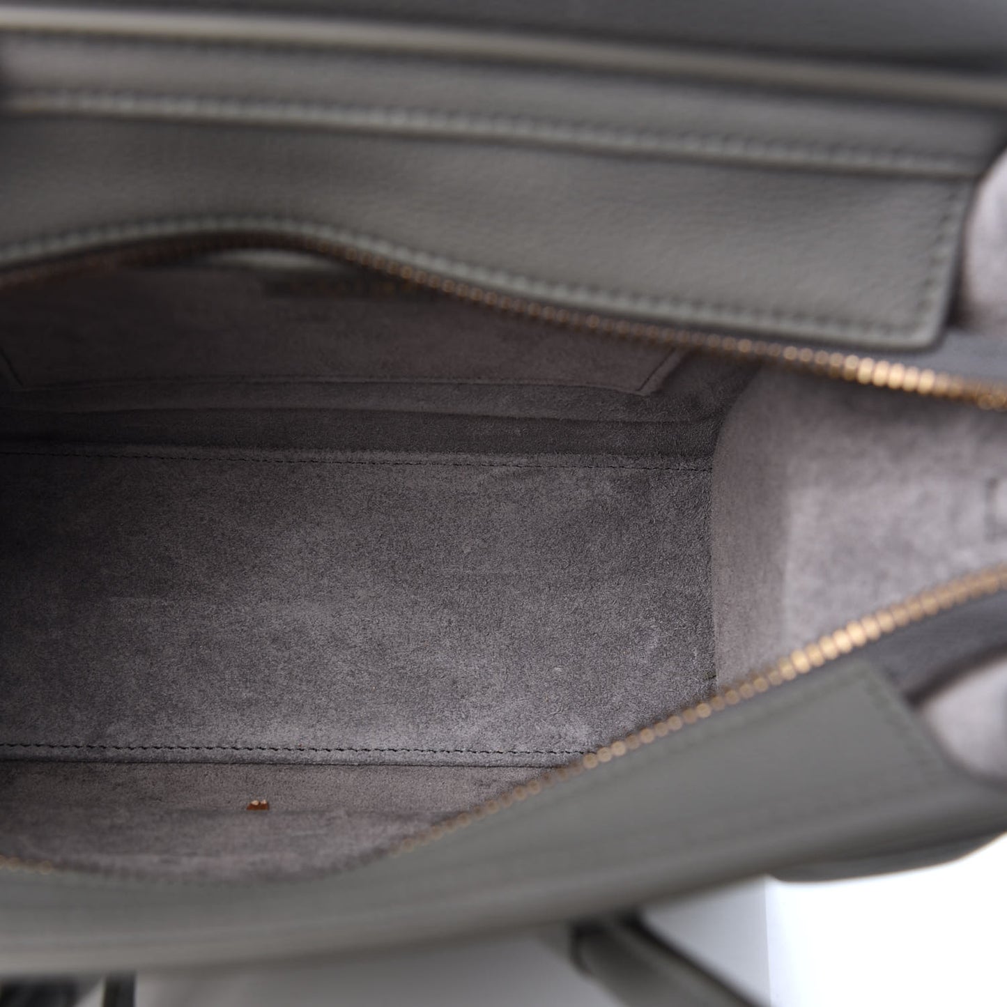 Baby Drummed Calfskin Nano Luggage Kohl