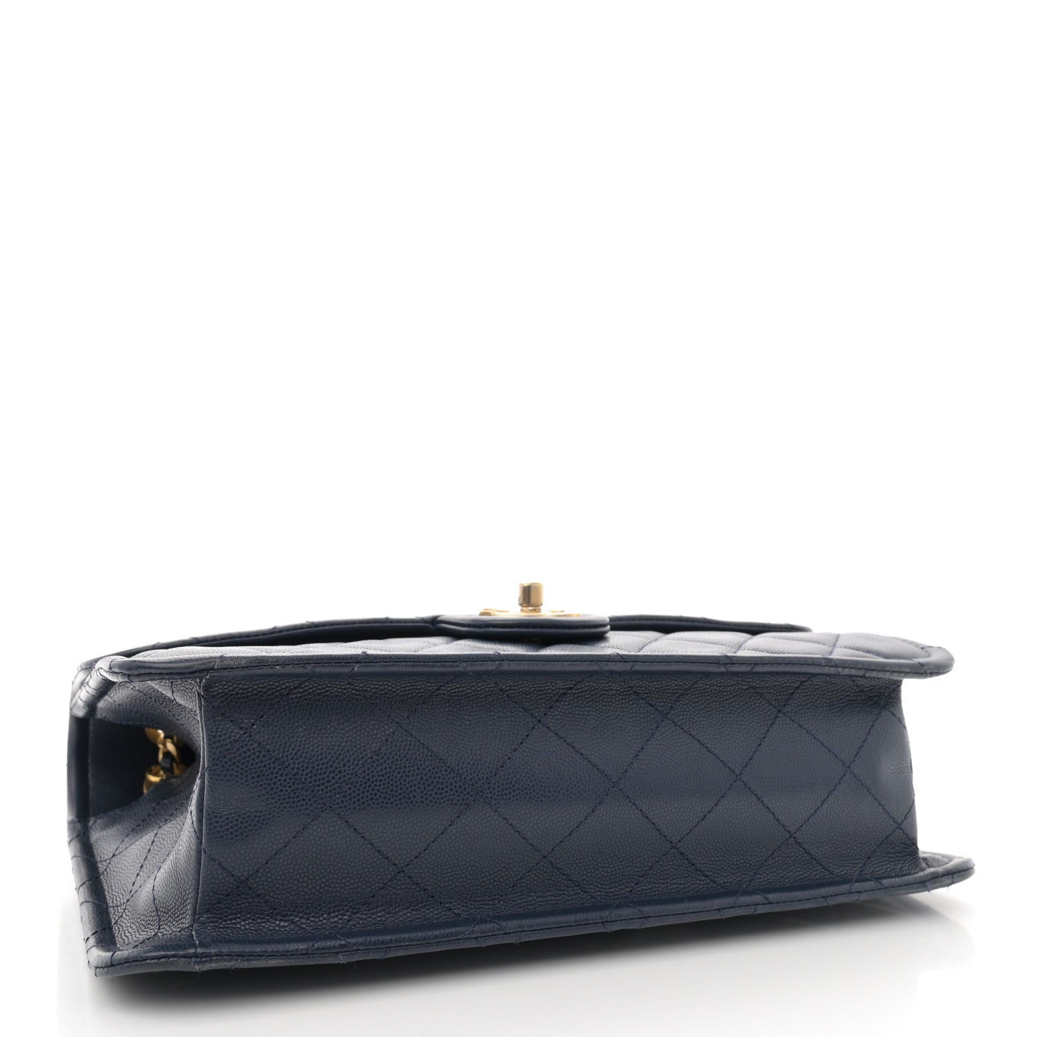 Chanel Caviar Quilted Large Sweet Classic Flap Navy Blue 4 of 11