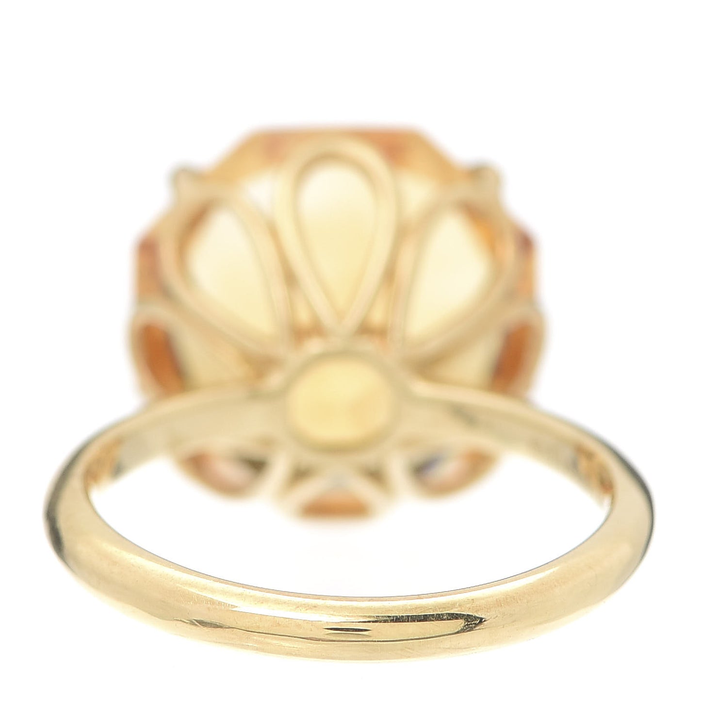 18K Yellow Gold Citrine Octagonal Sparklers Cocktail Ring 49 5