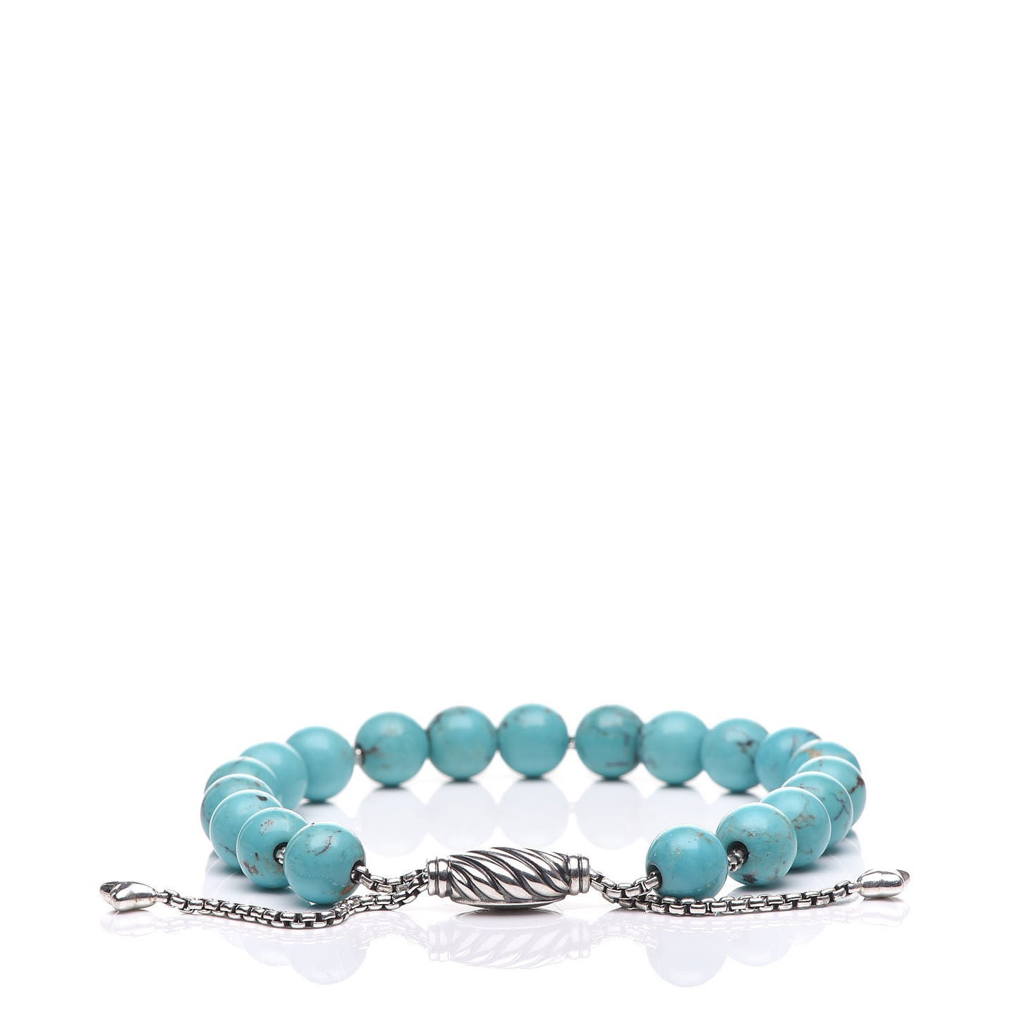 Sterling Silver Turquoise 8mm Spiritual Beads Adjustable Bracelet