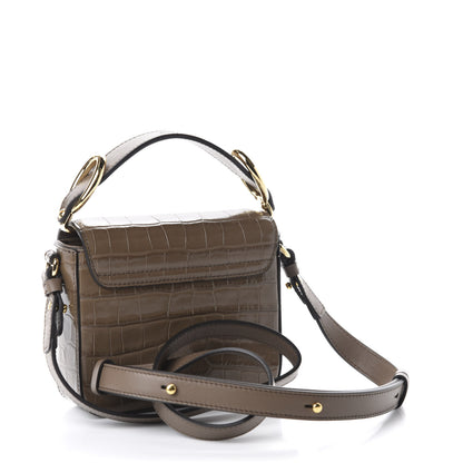 Chloe Calfskin Crocodile Embossed Mini C Bag Army Green 3 of 10