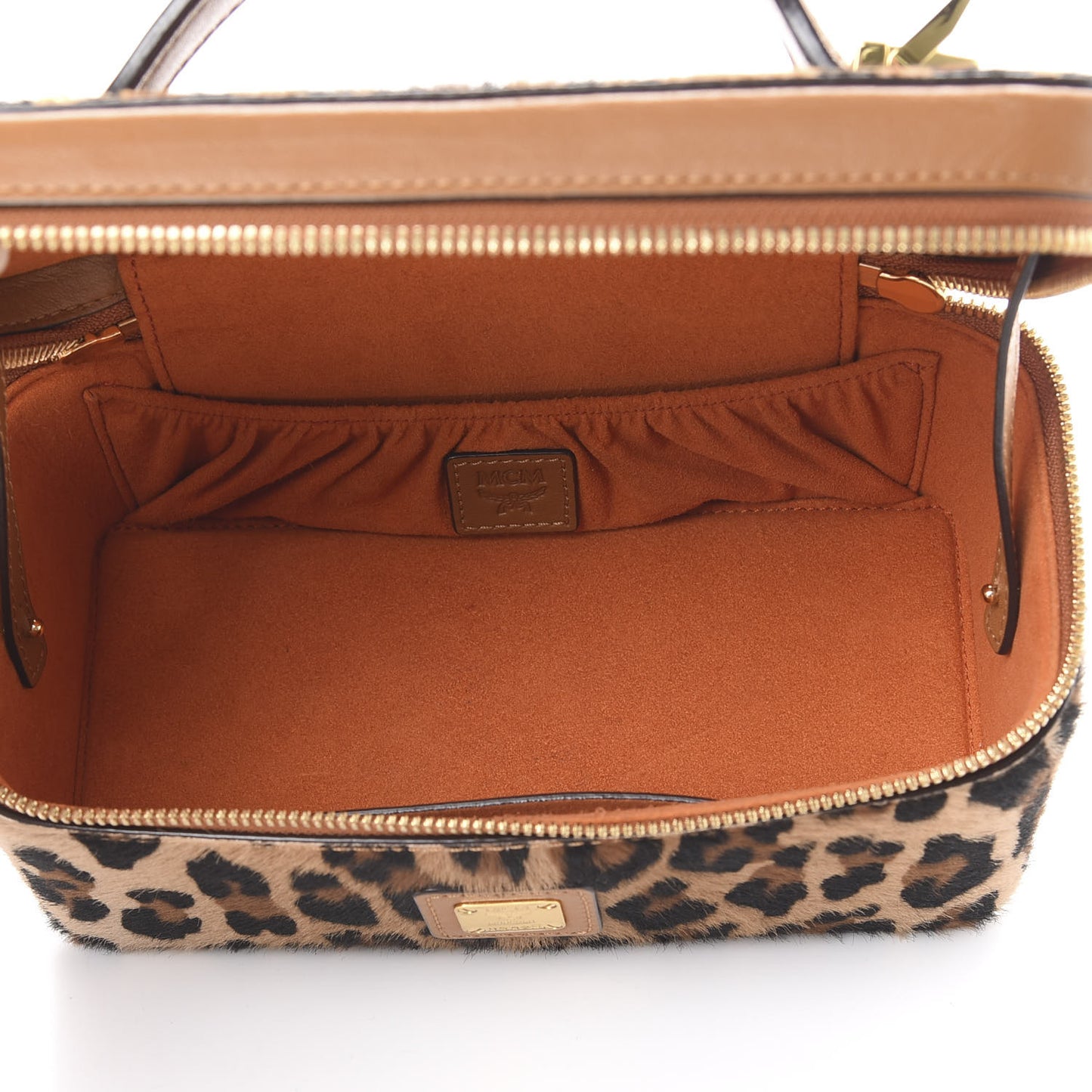 Calf Hair Calfskin Vanity Case Leopard