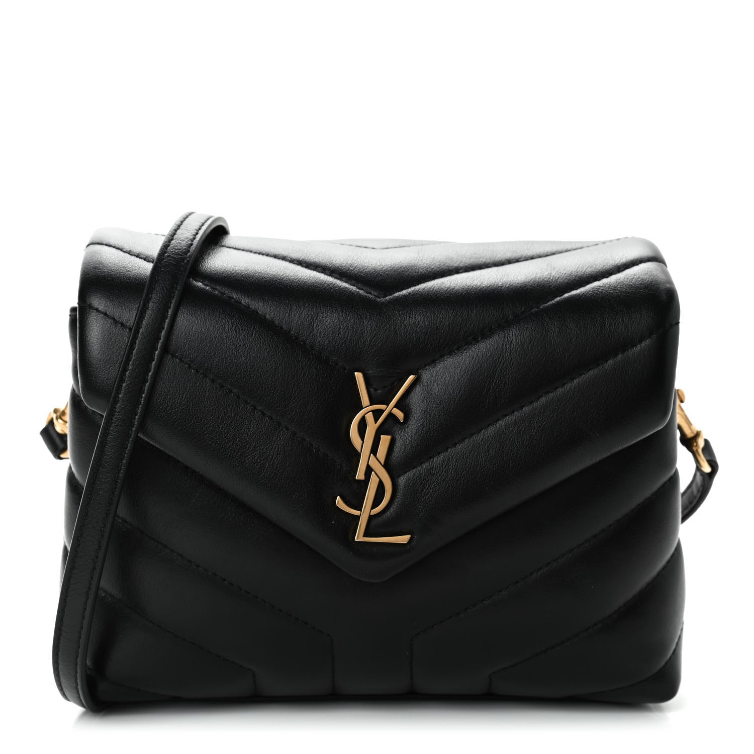 Saint Laurent Calfskin Y Quilted Monogram Toy Loulou Crossbody Bag Black 1 of 4