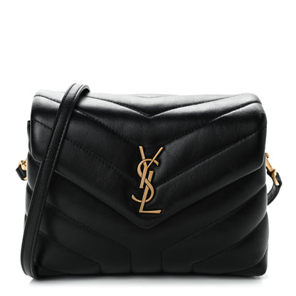 Saint Laurent Calfskin Y Quilted Monogram Toy Loulou Crossbody Bag Black 1 of 4