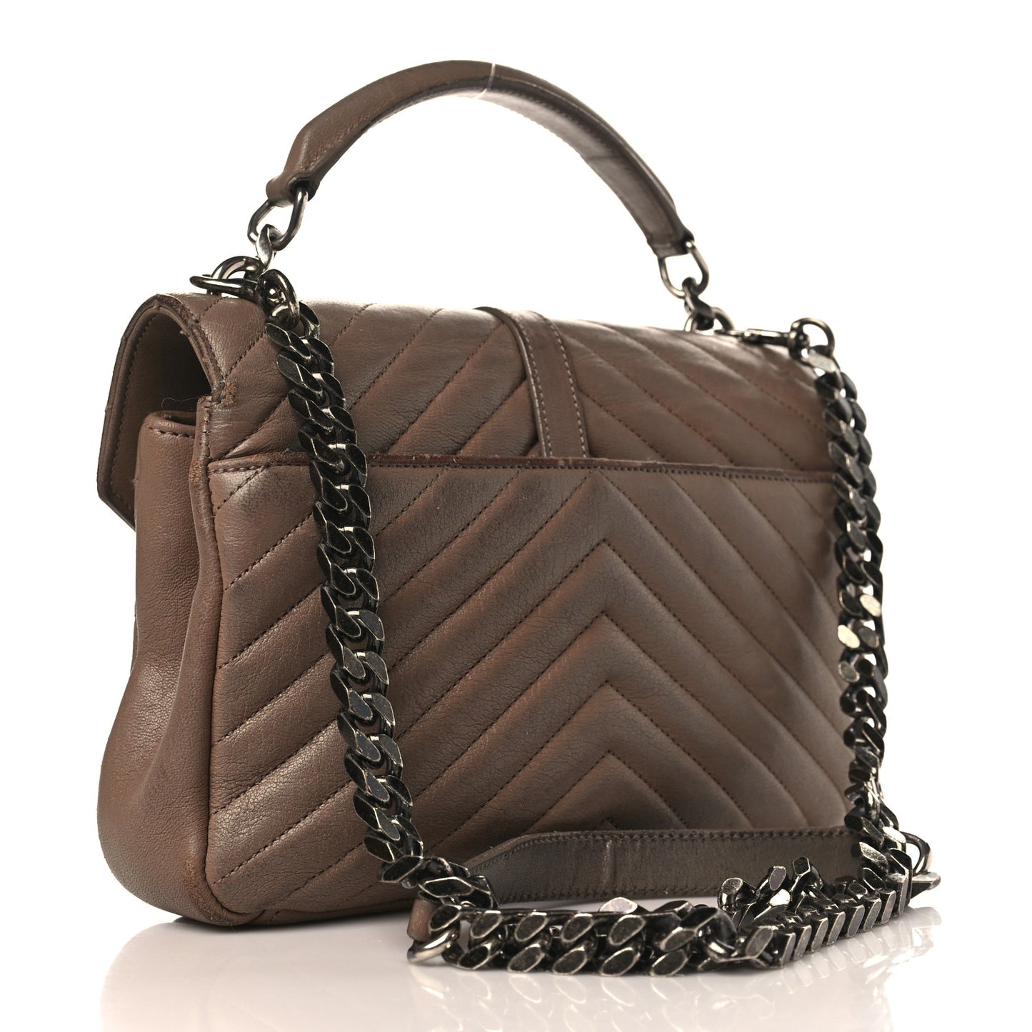 Sheepskin Matelasse Chevron Monogram Medium College Bag Fard