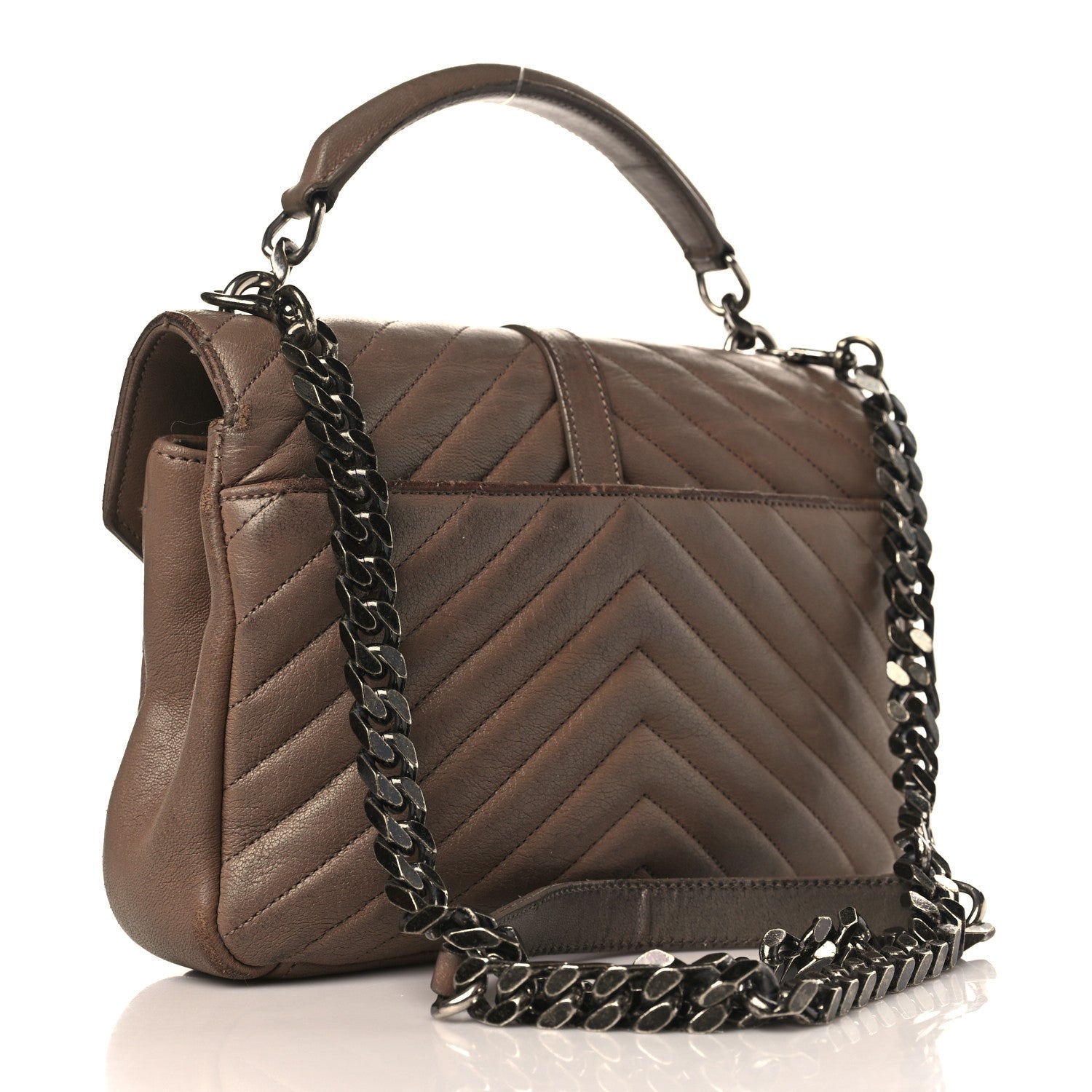 Saint Laurent Sheepskin Matelasse Chevron Monogram Medium College Bag Fard 3 of 20