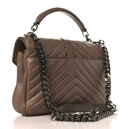 Saint Laurent Sheepskin Matelasse Chevron Monogram Medium College Bag Fard 3 of 20