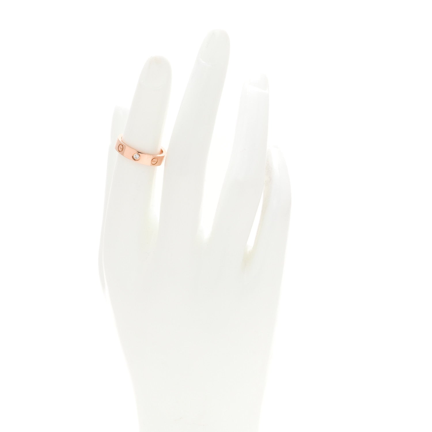 Cartier 18K Pink Gold Diamond 4mm LOVE Wedding Band Ring 49 5 2 of 4