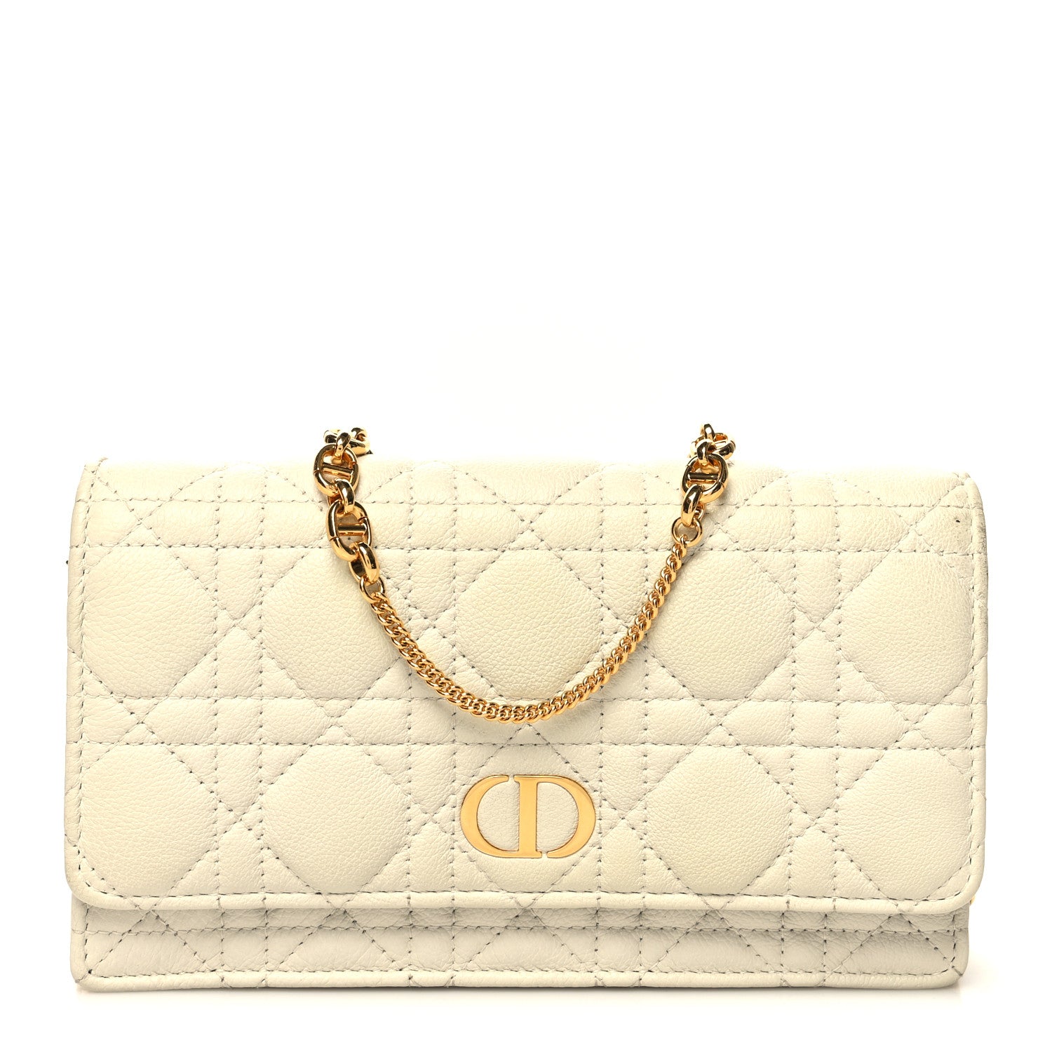 Christian Dior Supple Calfskin Caro Pouch with Chain Latte 1 of 13
