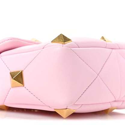 Valentino Garavani Nappa Medium Roman Stud Shoulder Bag Pink Borealis 8 of 12