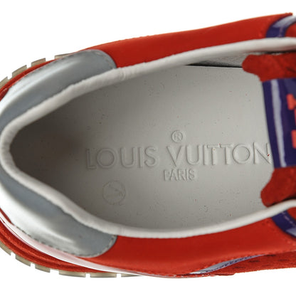 Louis Vuitton Nubuck Calfskin Perforated Run Away Sneakers 39 Rouge 6 of 7