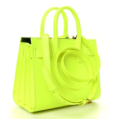 Saint Laurent Grained Calfskin Nano Sac De Jour Fluo Safety Yellow 3 of 10