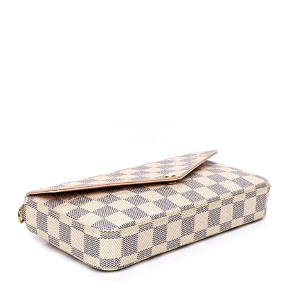Louis Vuitton Damier Azur Pochette Felicie Chain Wallet Rose Ballerine 4 of 5