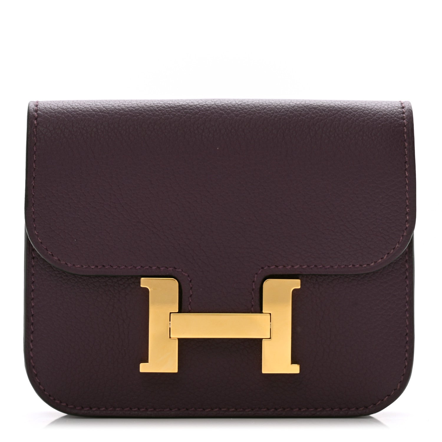 Hermes Evercolor Bi-Color Constance Slim Wallet Cassis Bleu Royale 1 of 9