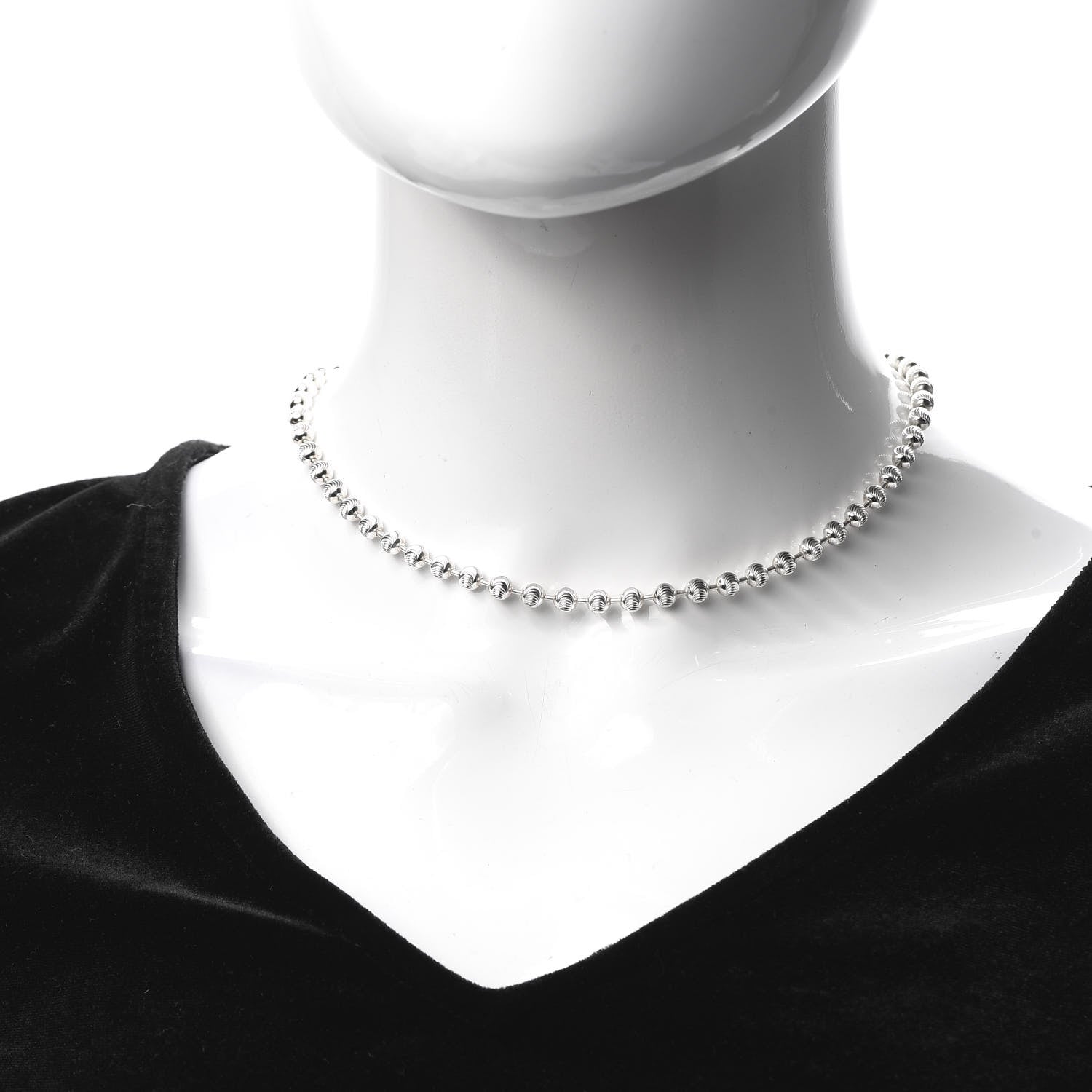 Gucci Sterling Silver Bead Toggle Necklace 2 of 6