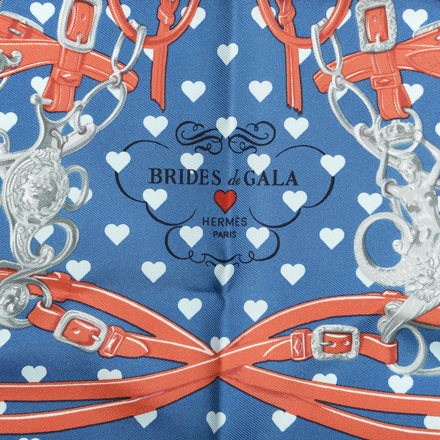 Hermes Silk Brides De Gala Love Pocket Square Violet Canard Orange 2 of 3