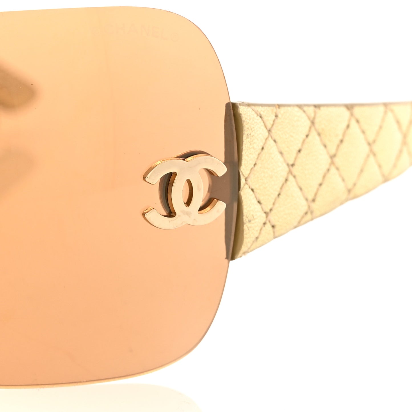 Metallic Quilted CC Sunglasses 4157-Q Beige