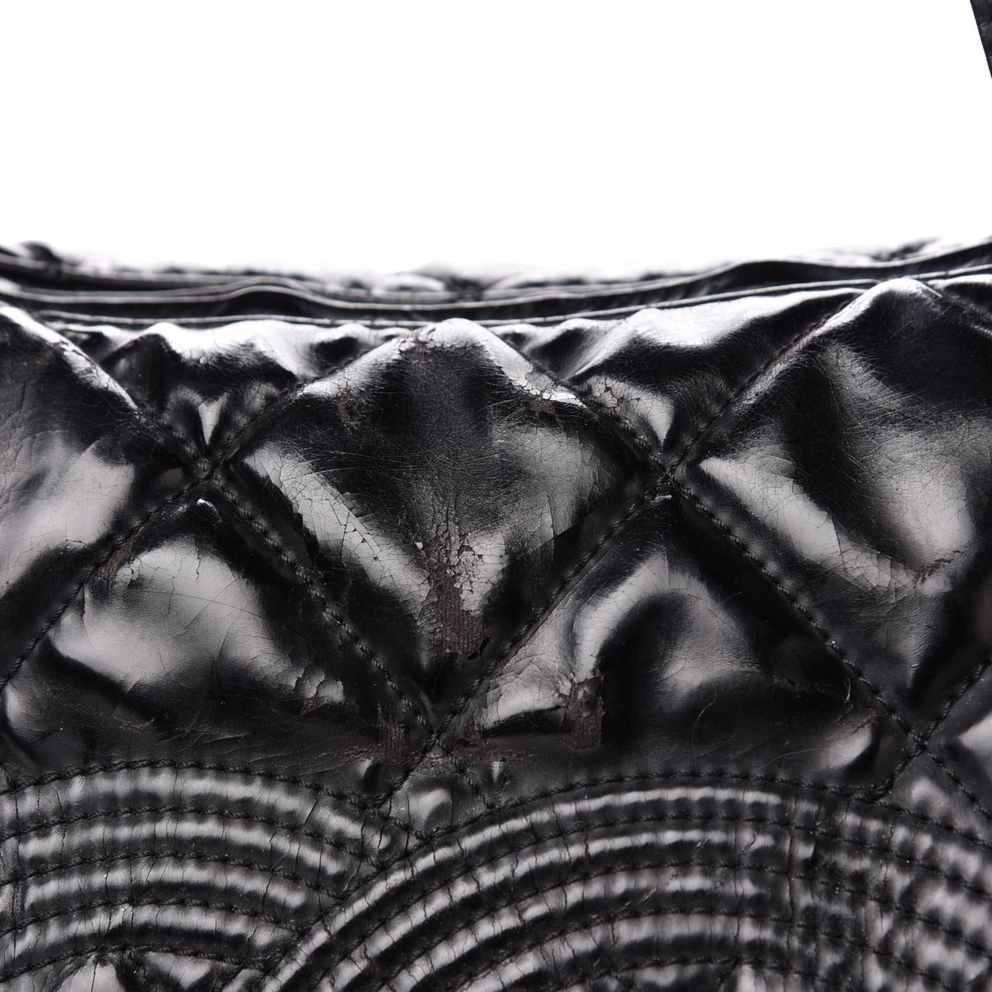Vinyl Quilted CC Large Tote Black
