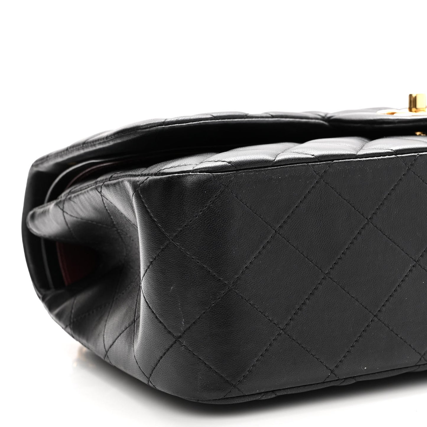 Lambskin Quilted Jumbo Double Flap Black