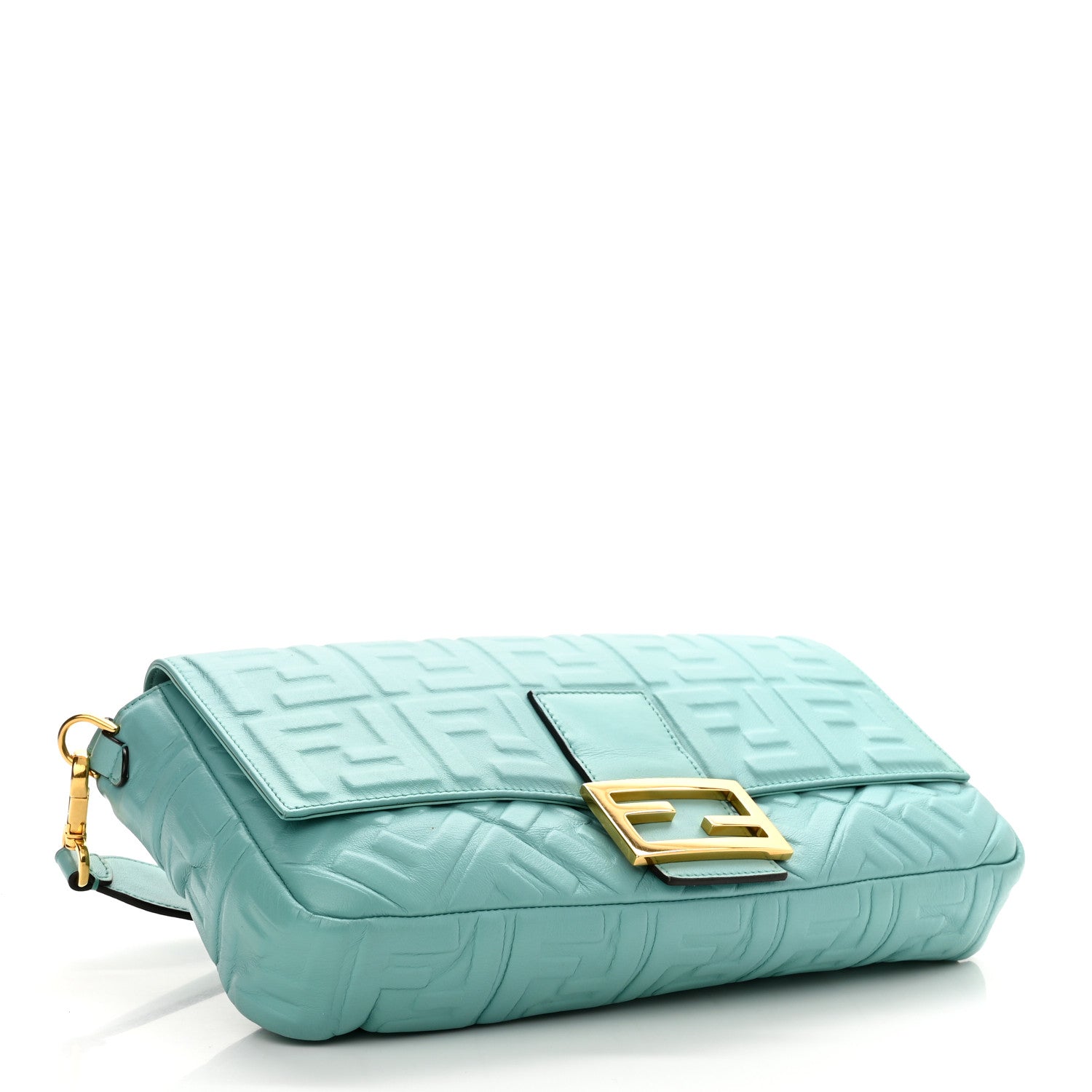 Fendi Nappa FF 1974 Embossed Large Baguette Tiffany 4 of 10