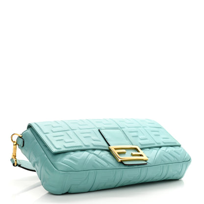 Fendi Nappa FF 1974 Embossed Large Baguette Tiffany 4 of 10