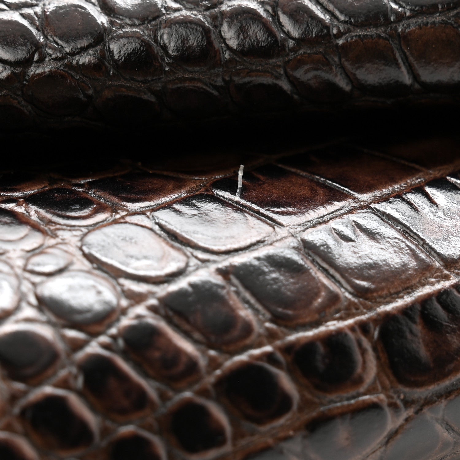 Christian Louboutin Crocodile Embossed Calfskin Loubi Twist Zip Clutch Bag Brown 7 of 10